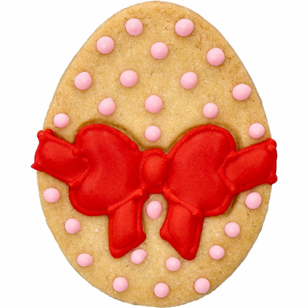 Birkmann Ausstechform Ei mit Schleife, Ausstecher, Plätzchenform, Keks, Plätzchen, Edelstahl, 6.5 cm, 189959