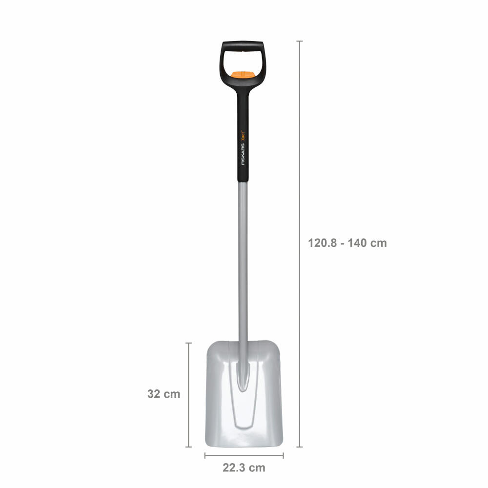 Fiskars Teleskop-Schaufel Xact, Schippe, Borstahl, Stahl, Kunststoff, Schwarz, Orange, 140 cm, 1066734