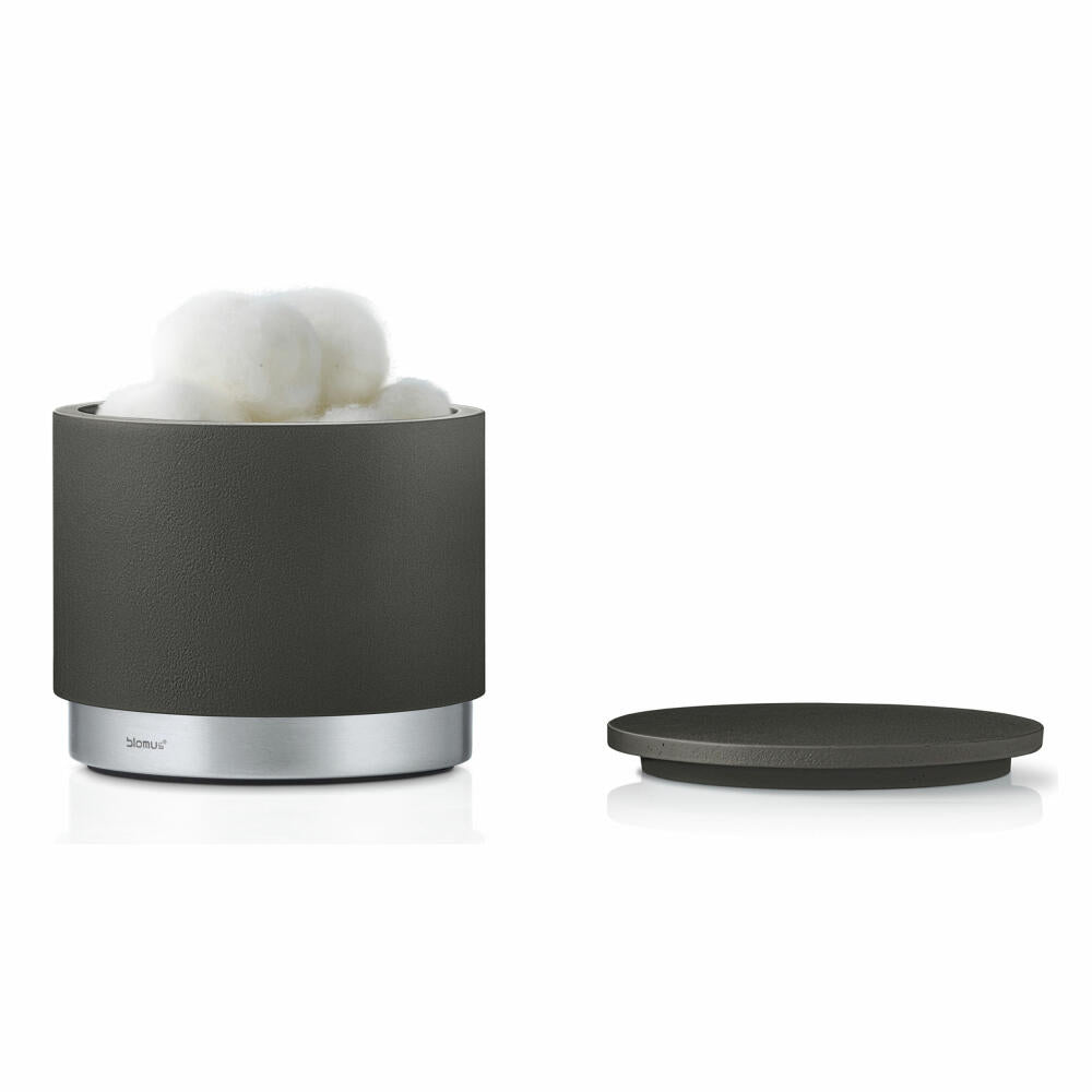 Blomus Ara storage box, tin, stainless steel matt / polystone, anthracite, Ø 10, 68867