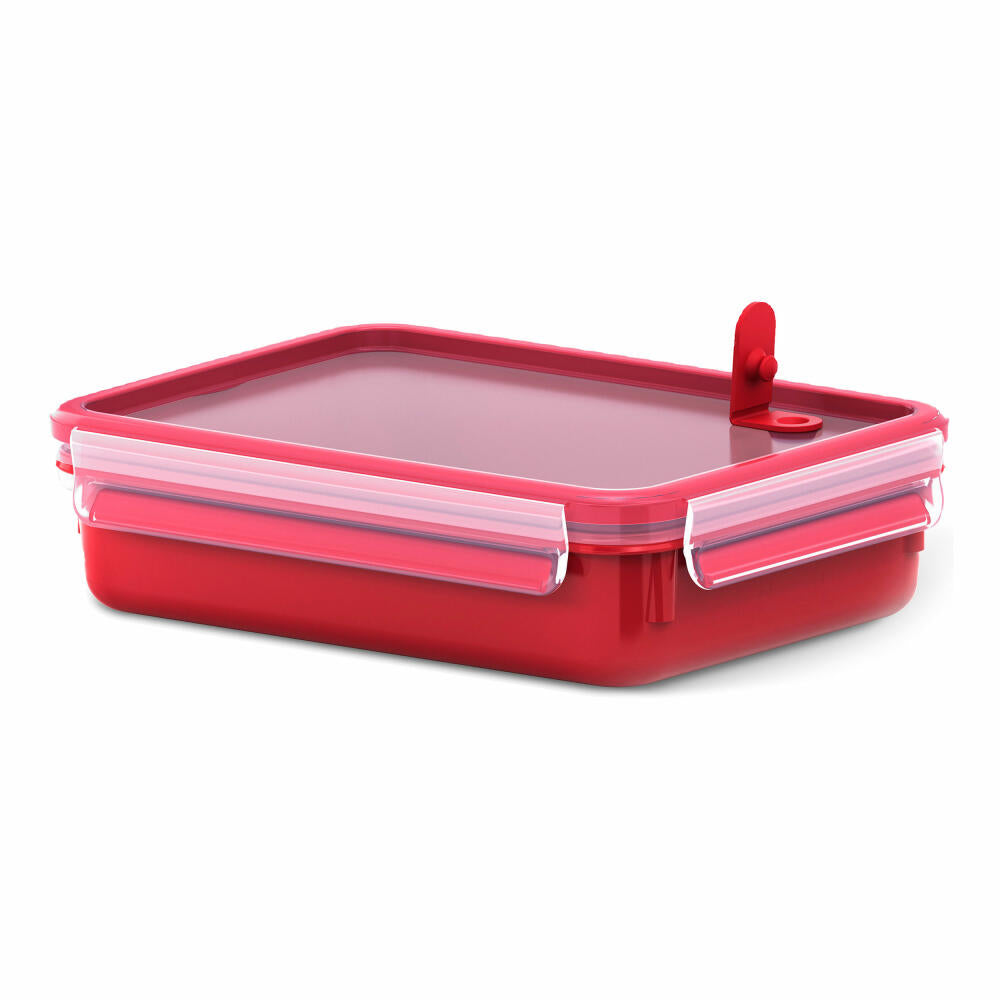 Emsa Clip & Micro microwave container, freezer container, container, freshness box, clip box, plastic, red, 1.2 L, 517776