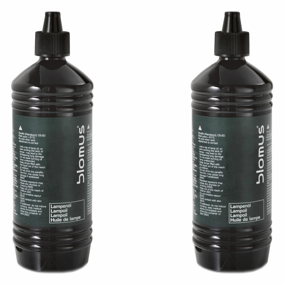 Blomus lamp oil set of 2, clear, oil for garden torch Orchos, Palos, Lympos etc., 1 liter, 31032