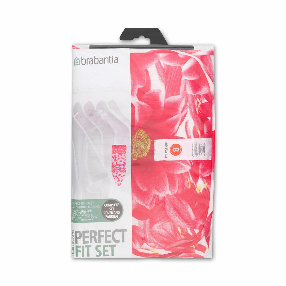 Brabantia Cotton Cover with 4mm Foam and Felt, Ironing Board Cover, Mixed Pack Colourful, 124 x 38 cm, 265006