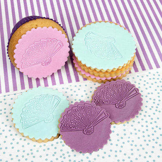Städter Fondant Embossing Stamp Fan, Fondant Stamp, Baking, Cake, Decoration, 5 cm, 171695