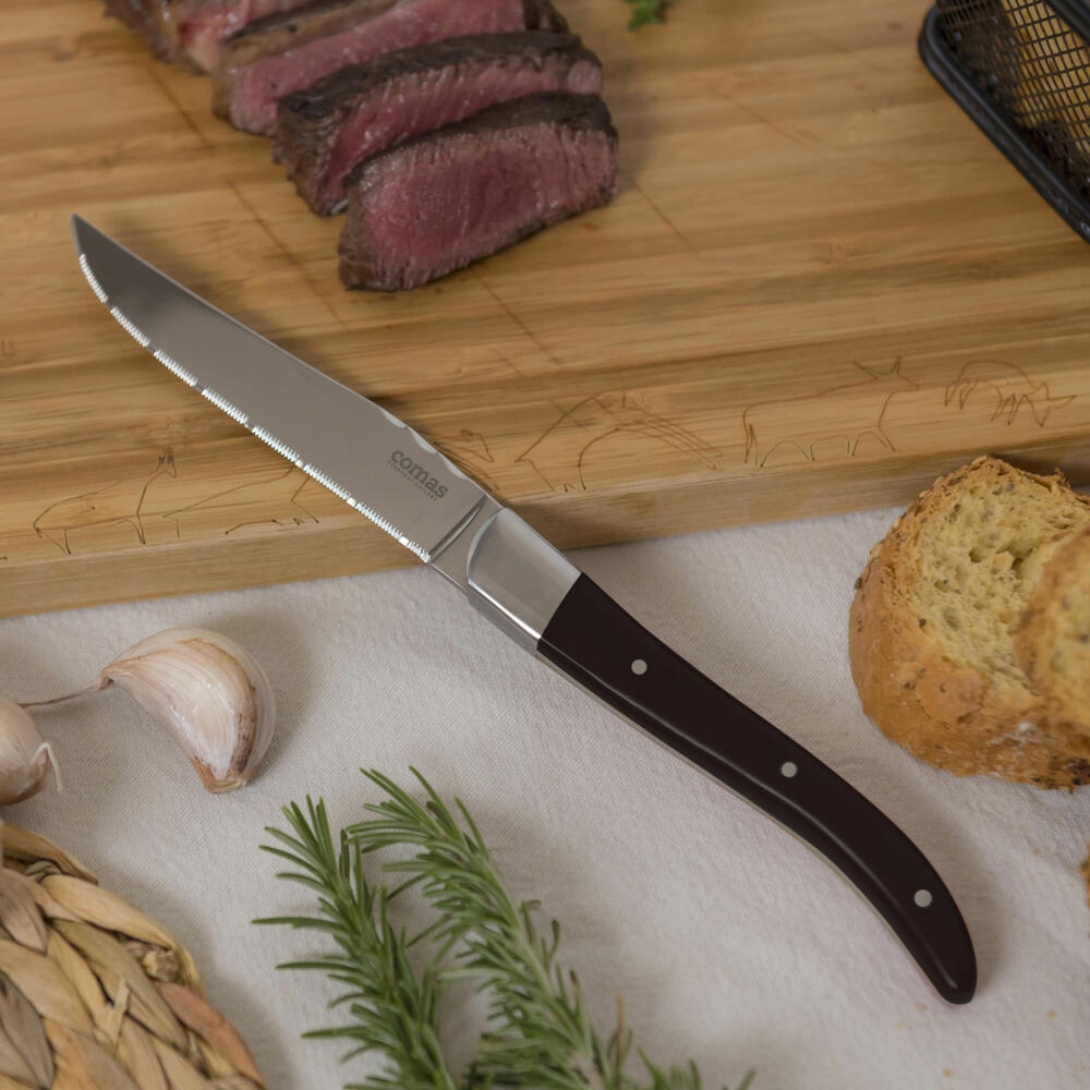 Comas Steakmesser ACR Black 6er Set, Fleischmesser, Edelstahl, Acryl, Schwarz, 22.5 cm, 3010