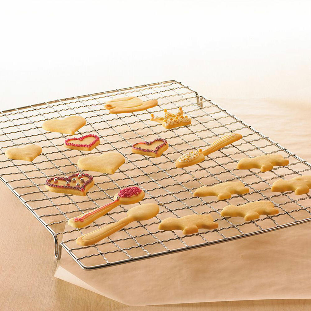Birkmann Easy Baking Cooling Rack Square Chrome-Plated, Cake Rack, Cooling Rack, Baking Rack, Steel, 32 x 45 cm, 430600