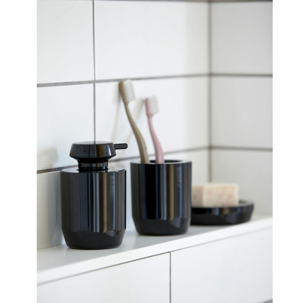 Zone Denmark Zahnbürstenbecher Suii, Zahnputzbecher, Kunststoff, Black, H 9 cm, 332182