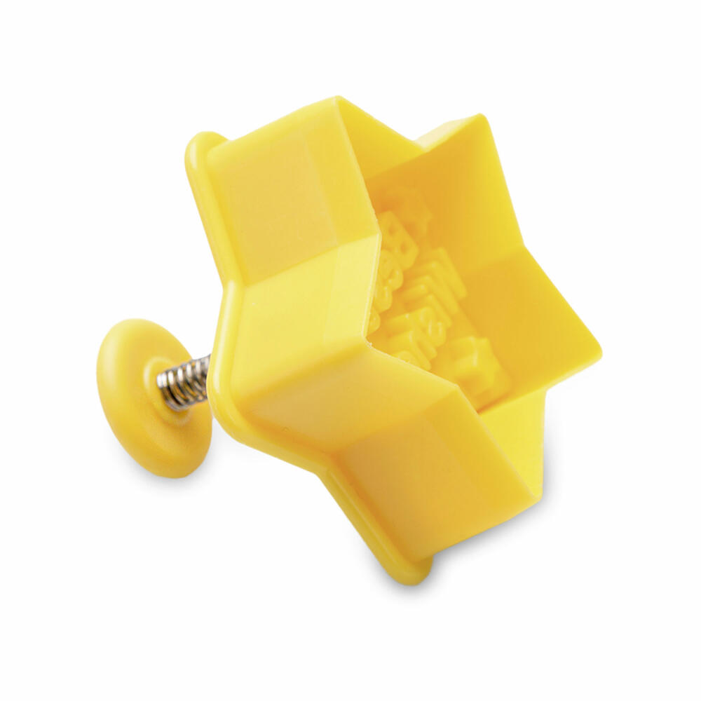 Städter Präge-Ausstecher mit Auswerfer Stern Best Wishes, Ausstechform, Plätzchenform, Keks, Plätzchen, Kunststoff, 4.5 cm, 170933