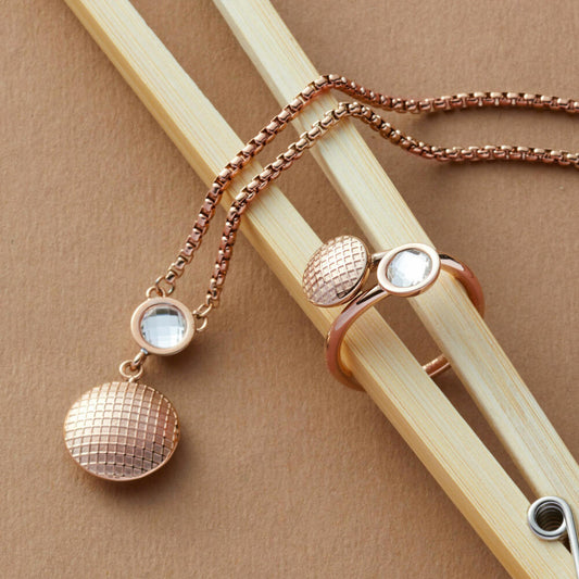 Leonardo Jewels Ring Delicato, finger ring, fashion jewelry, size 18, stainless steel IP rose gold, glass stone, 018363