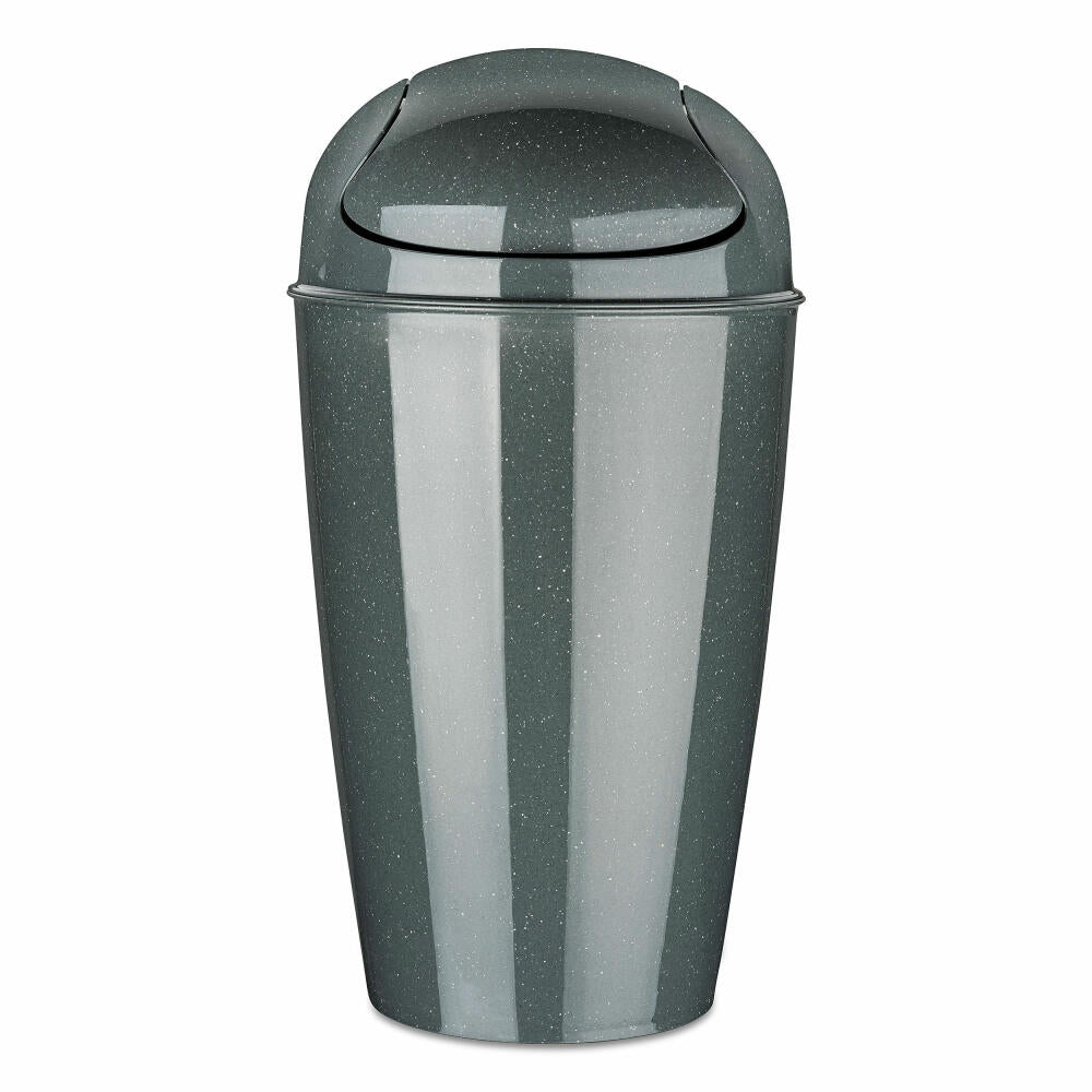 Koziol Swing Lid Bin Del XL, Waste Bin, Garbage Can, Organic Recycled, Recycled Ash Grey, 30 L, 1449120