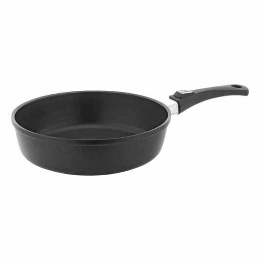 Berndes Vario Click Induction Sauté Pan Set with 2x Silicone Pan Protectors, Pan, Non-Stick Coating, Cast Aluminium, Black, Ø 24 cm