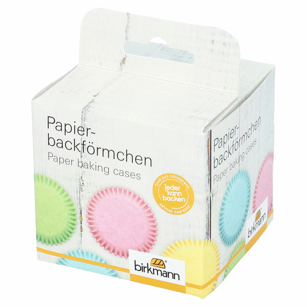 Birkmann Papierbackförmchen, 100 Stück, Backförmchen, Muffinbackform, Muffinform, Pastell, Ø 7 cm, 444645