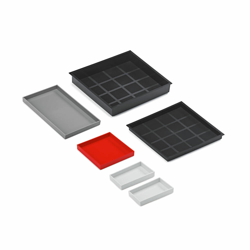 Authentics STACK STACK Inlay M, Tablett, Ordnungssystem, Ablageschale, ABS, Dunkelgrau, 15 x 15 x 2 cm, 1031312