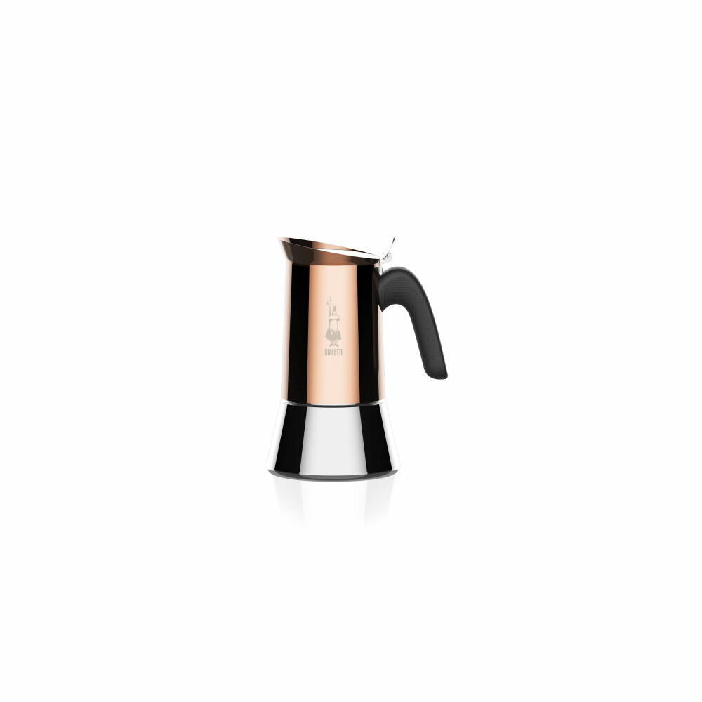 Bialetti Espressokocher New Venus für 4 Tassen, Espresso, Espressokanne, Induktion, Edelstahl, Kupfer, 170 ml, 7284