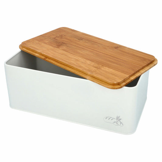 Birkmann Laib & Seele bread box, with lid, bread box, bread container, metal / bamboo, 33 x 18 x 13 cm, 310209