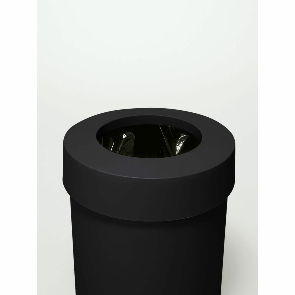 Authentics Midi Cap Papierkorb, Abfalleimer, Mülleimer 20 L, Polypropylen, Schwarz Matt, 1026799