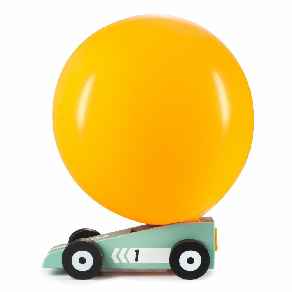 Donkey Products Luftballonauto Mintstar, Spielzeugauto mit Ballonantrieb, Kiefernholz, Mint, 900215