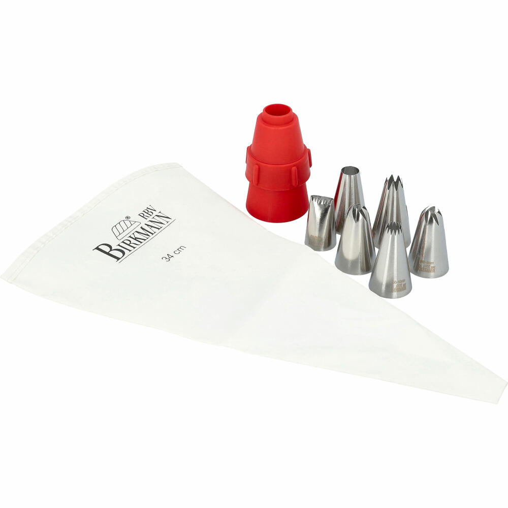 Birkmann Easy Baking piping bag set, 8 pcs., piping bag, piping nozzle, nozzles, piping bags, baking accessories, 410879