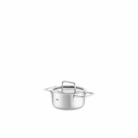 Fissler Kochtopf Pure mit Glasdeckel, Edelstahl 18/10, Silbern, 16 cm, 086-115-16-000
