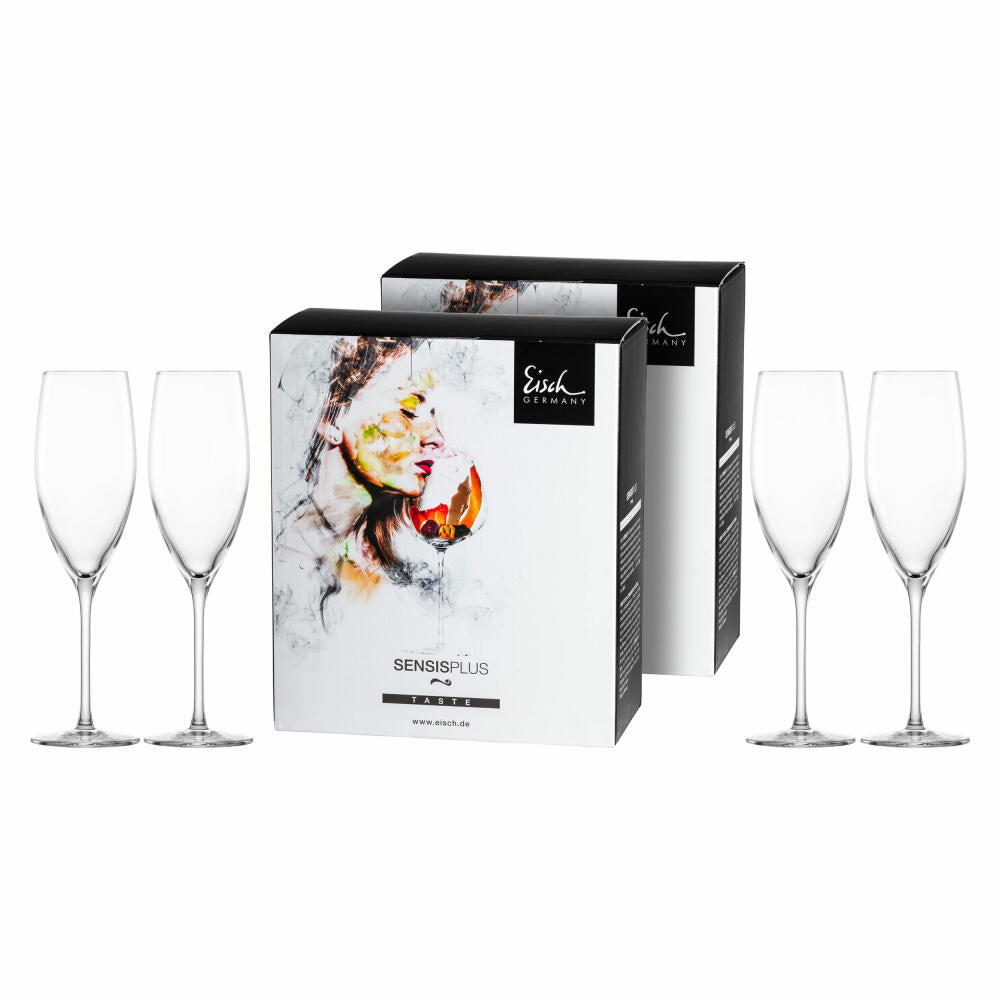 Eisch Champagnerglas 4er Set Superior Sensis plus, Kristallglas, 278 ml, 25006071