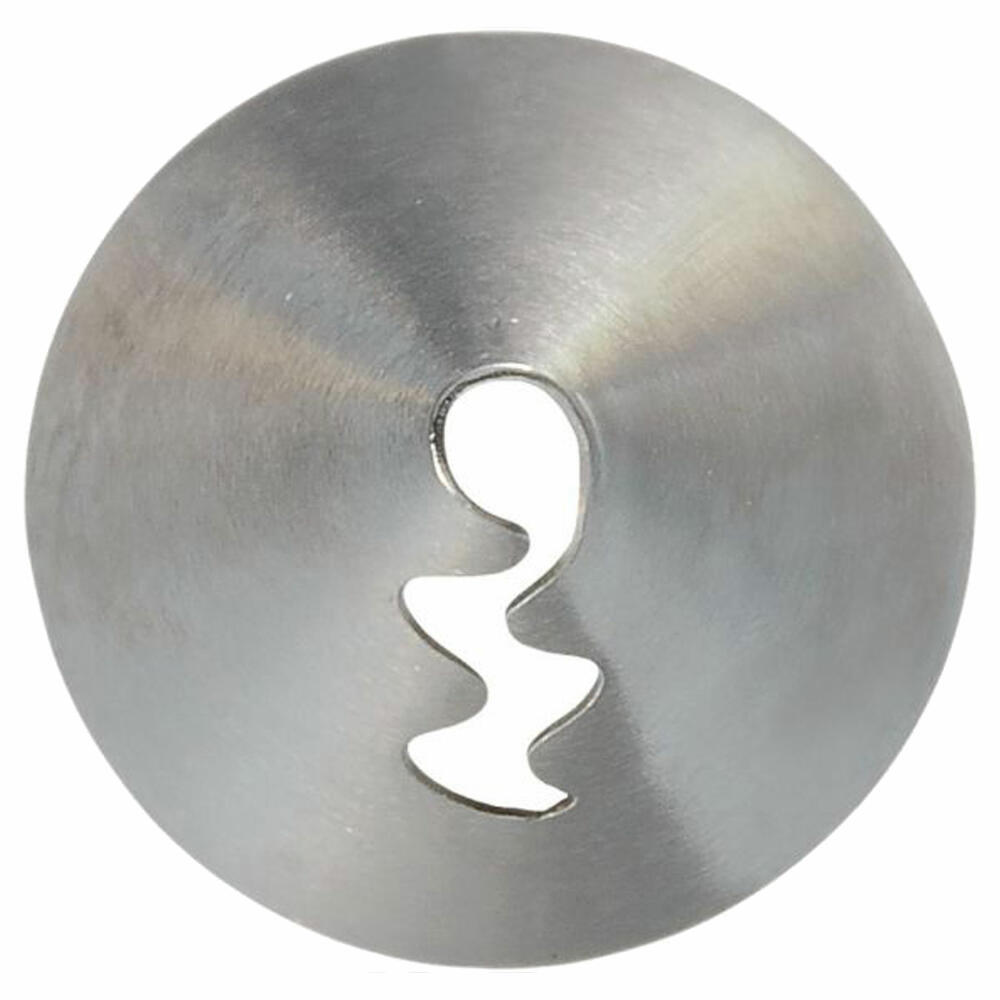 Birkmann Rüschentülle Geschwungen #125, Spritztülle, Garniertülle, Backzubehör, Edelstahl, Ø 2.4 cm, 411722