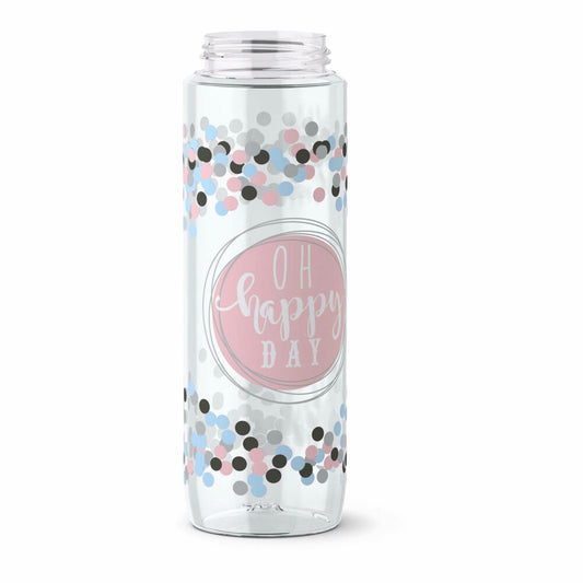 Emsa Drink2Go Tritan Trinkflasche Happy Day, Trink Flasche, Getränkeflasche, Outdoorflasche, Kunststoff, Transparent / Grau, 700 ml, 518309
