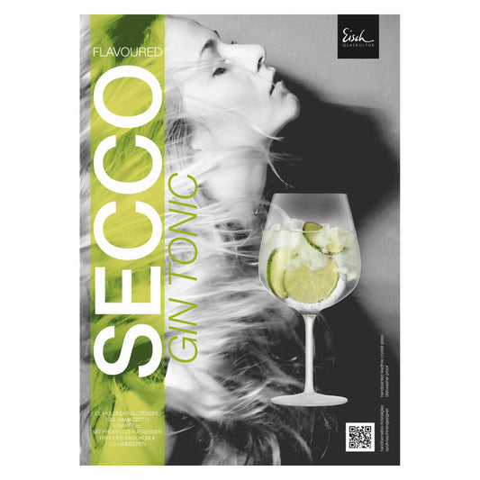 Eisch Gin Tonic Glass Set of 2 Secco Flavoured, Gin Glass, Goblet Glass, Crystal Glass, Satin Finish, 735 ml, 15509010