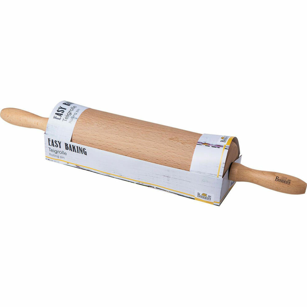 Birkmann Easy Baking Teigrolle, Ausroller, Backzubehör, Küchenhelfer, Holz, 25 cm, 340527