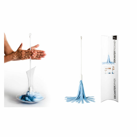 Eisch Dekantertrockner, Trockenständer für Dekanter, Microfaser, Blau, Weiß, 47 cm, 30094401