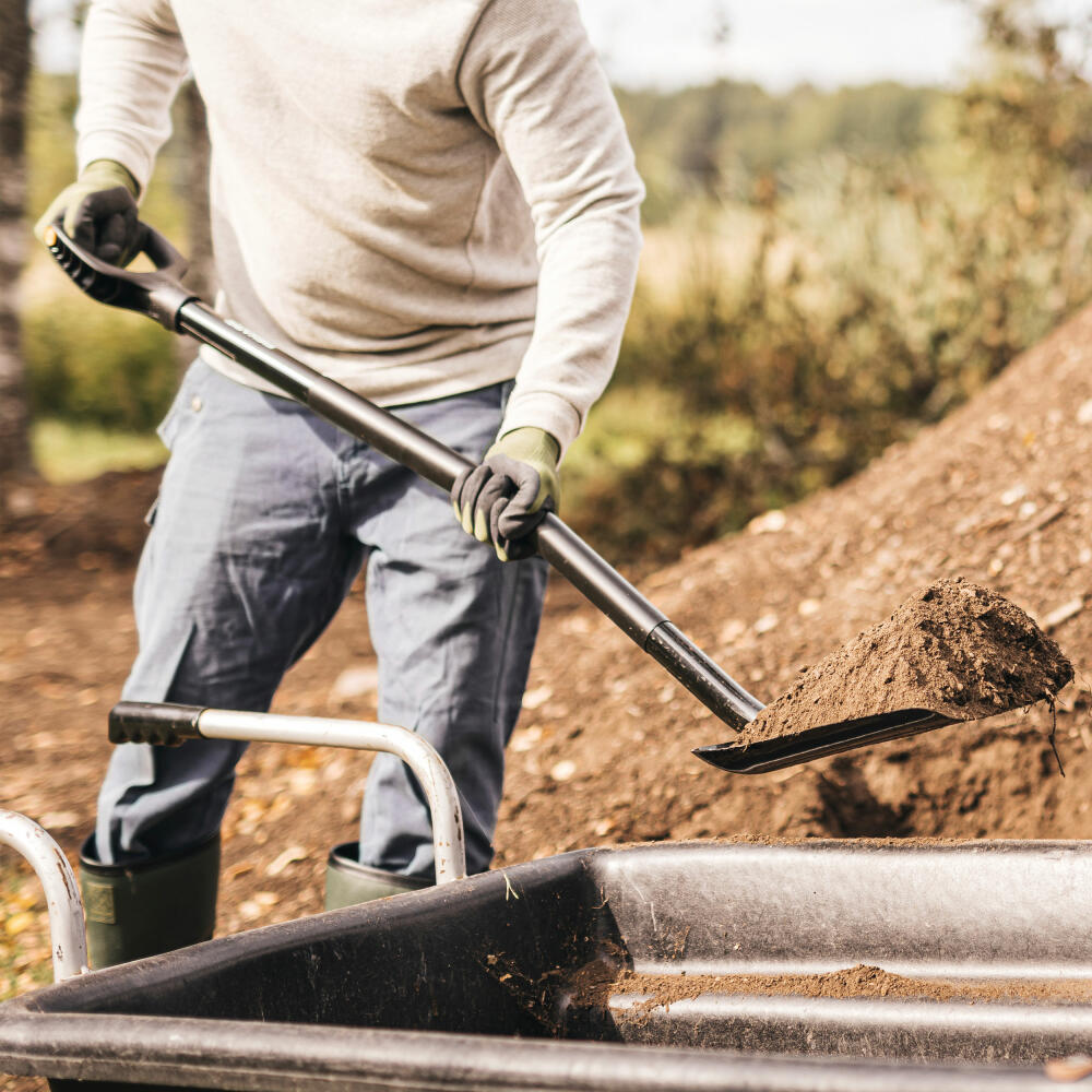 Fiskars Schaufel Ergonomic Pro, Schippe, Borstahl, Stahl, Kunststoff, Schwarz, 130 cm, 1066711