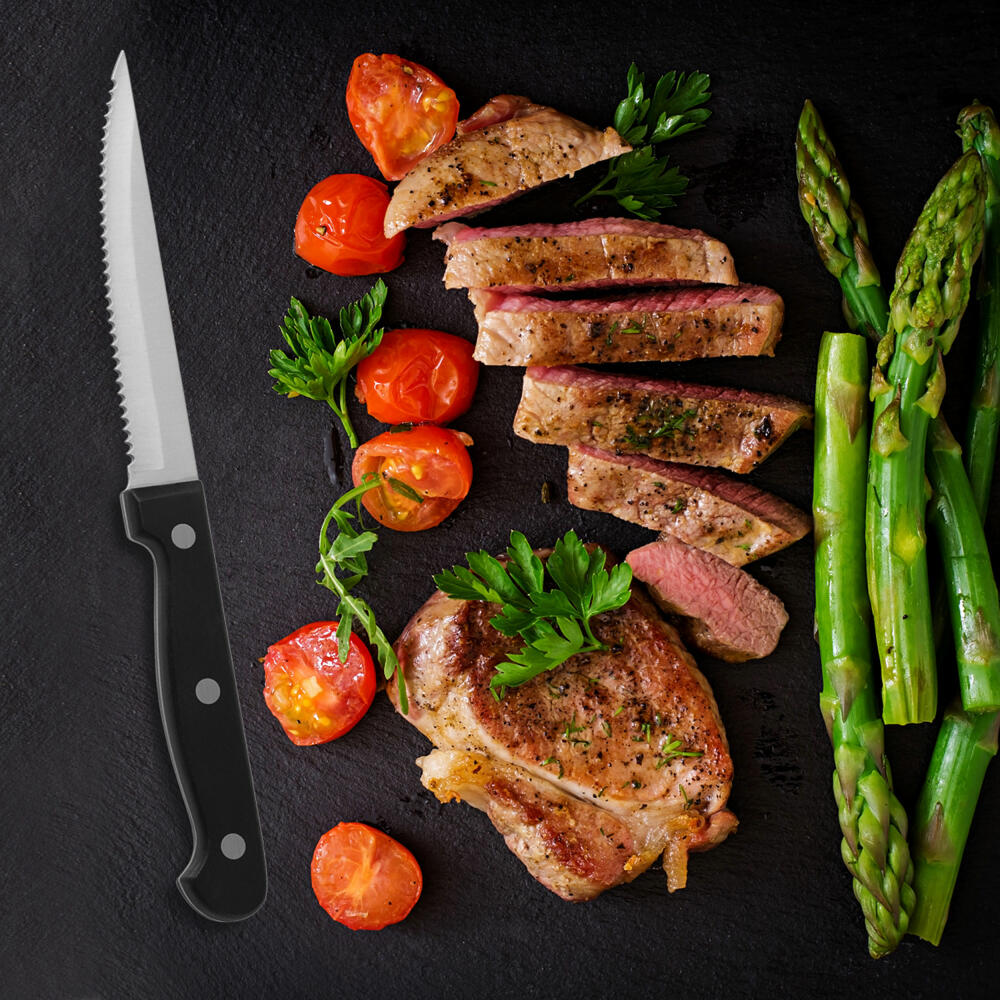 Comas Steakmesser-Set Eco 12-tlg., Fleischmesser mit Satin-Finish, Edelstahl 3CR13, Schwarz, 3004