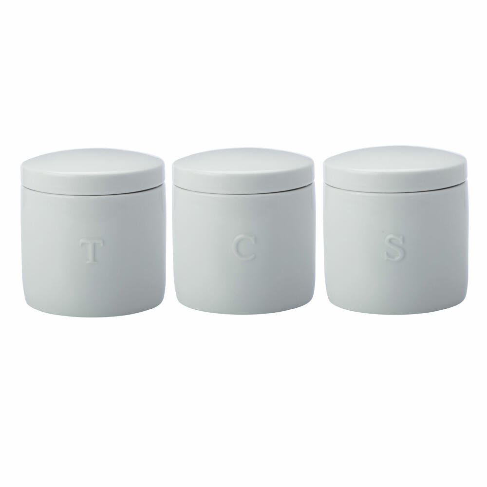 Maxwell & Williams Epicurious Vorratsdosen, 3er Set, Aufbewahrungsdose, Porzellan, Weiß, 600 ml, IA0056