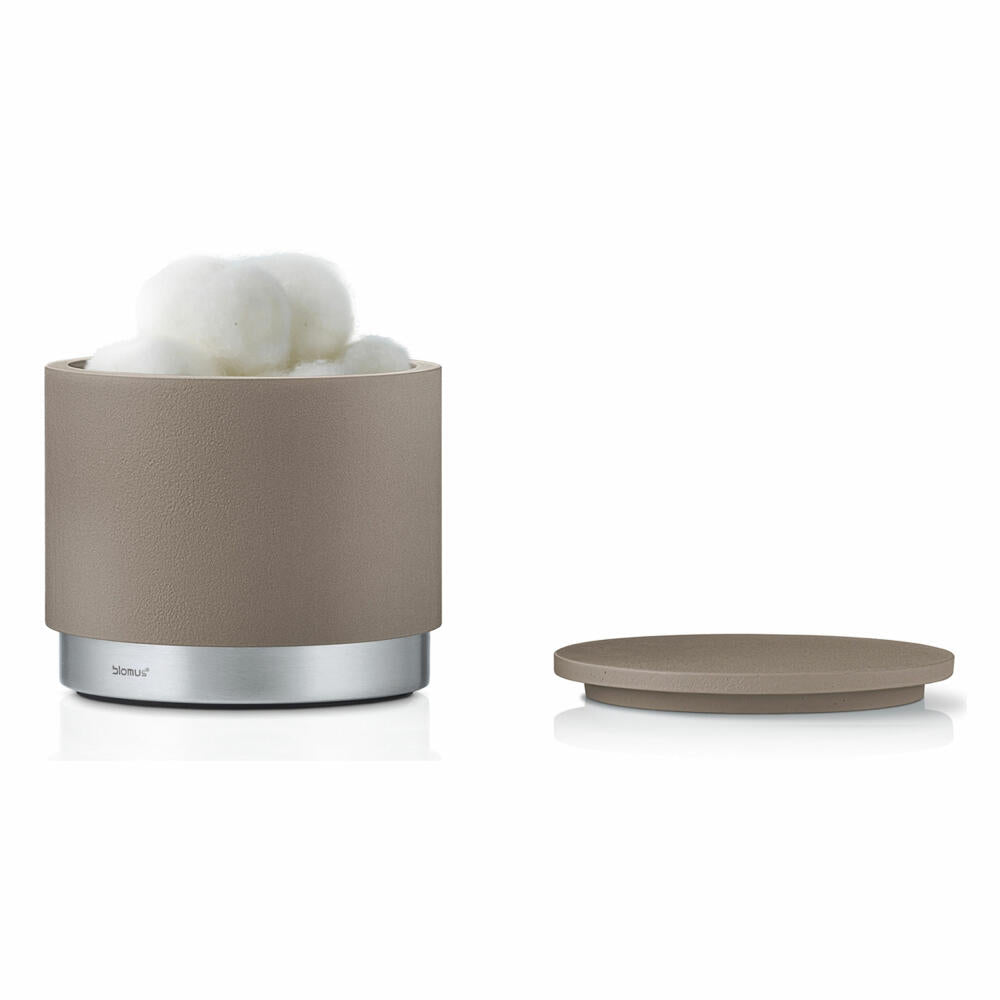 Blomus Ara storage box, box, storage container, polystone, taupe, Ø 10 cm, 68866
