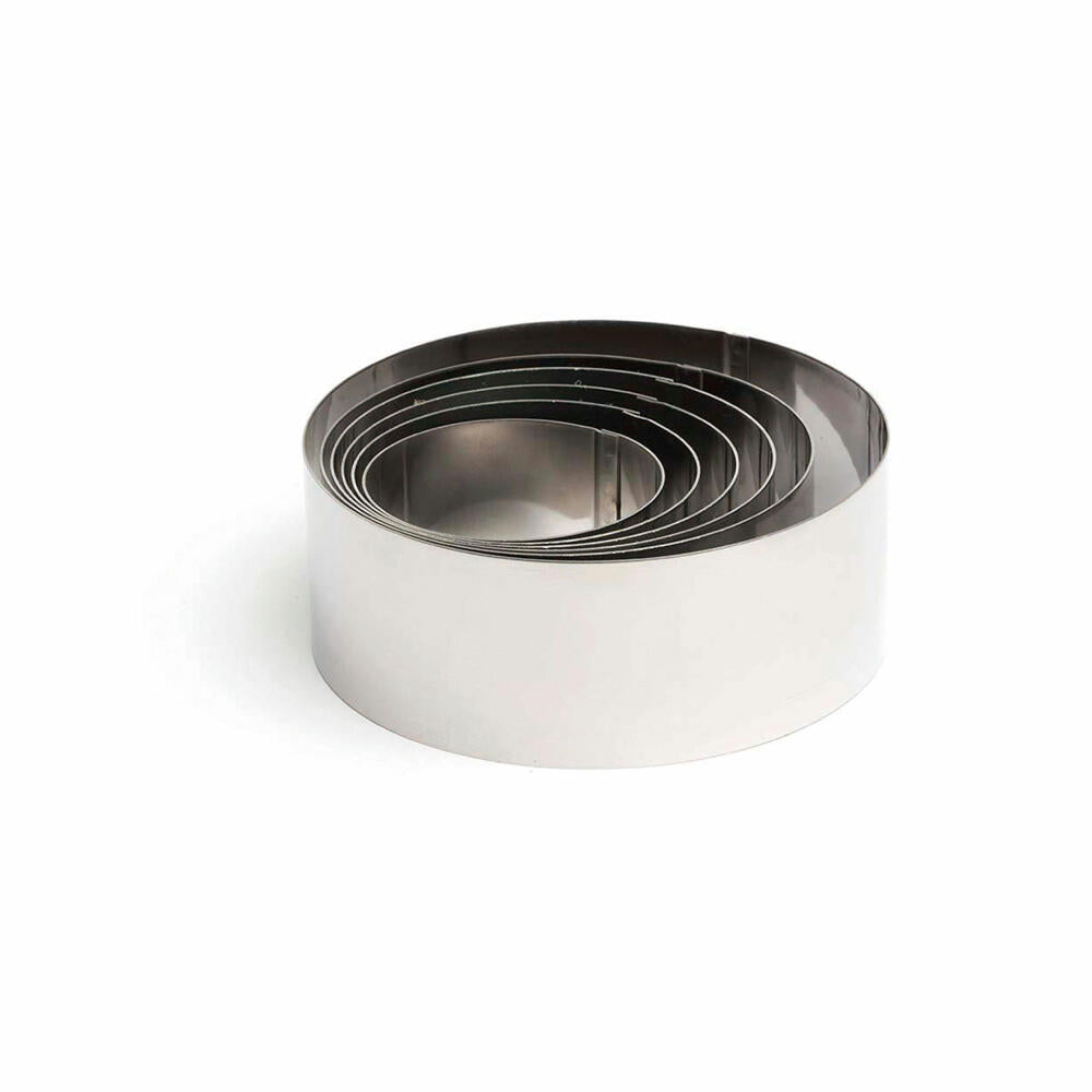Comas Küchenform-Set zum Garnieren Rund, 6-tlg., Garnier-Ringe, Edelstahl, 6/7/8/10/12 cm, 7449