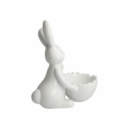 Goebel Figur Hase mit Schale Snow White - Sweet Boy, Porzellan, Bunt, 16 cm, 66845921