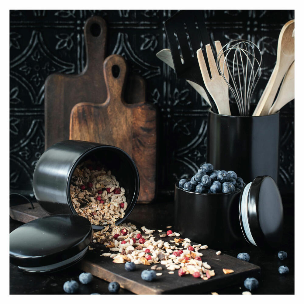 Maxwell & Williams Epicurious Utensilienhalter, Utensilienständer, Organizer, Porzellan, Schwarz, IA0047