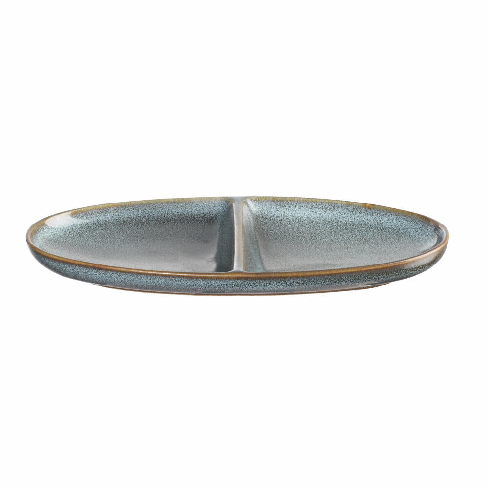 ASA Selection aperitif plate 2-part oval denim, stoneware, blue, 20 x 10 cm, 27122118