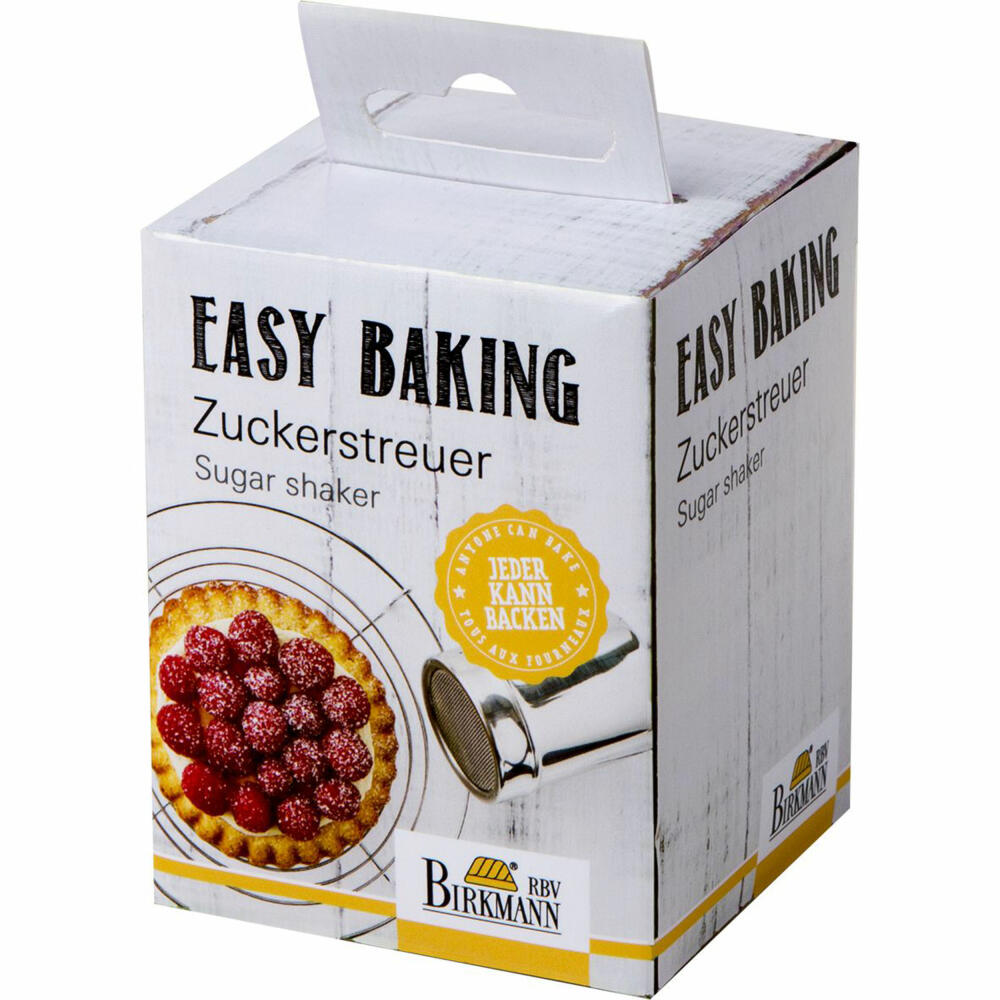 Birkmann Easy Baking Zuckerstreuer, Zucker Streuer, Dosierer, Backzubehör, Edelstahl / Kunststoff, 8 cm, 430013