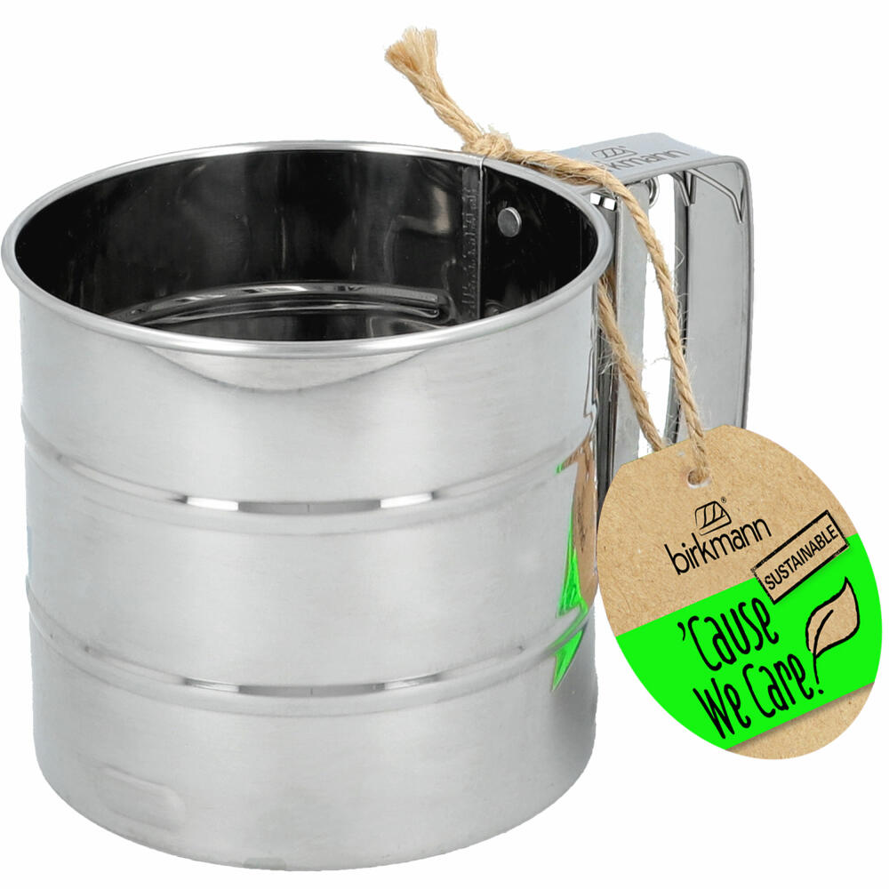 Birkmann Cause We Care Mehl- und Puderzuckersieb, Mehlsieb, Haushaltssieb, Küchensieb, Weißblech, Ø 10 cm, 889484