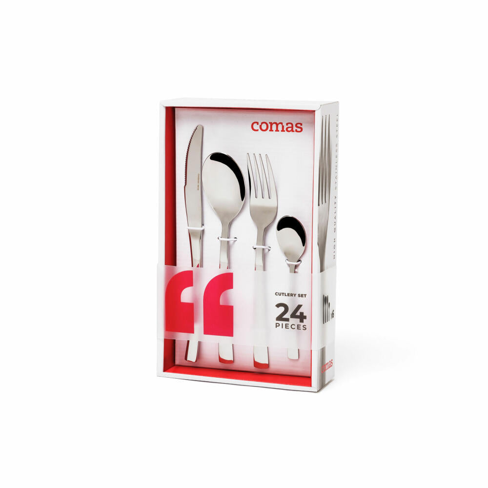 Comas cutlery set Madrid 24-piece, table cutlery, mirror finish, stainless steel, 2895