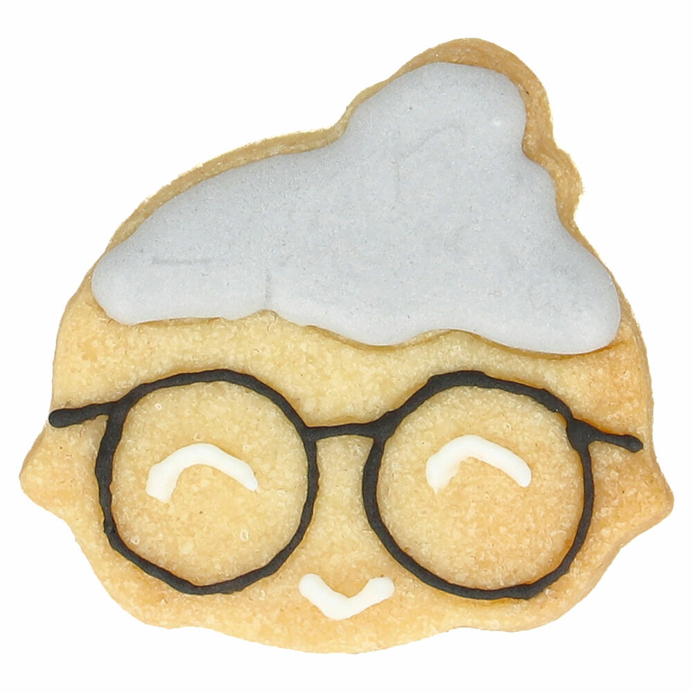 Birkmann Ausstechform Mrs. Claus Kopf, mit Innenprägung, Ausstecher, Plätzchenform, Keks, Plätzchen, Edelstahl, 5 cm, 198371