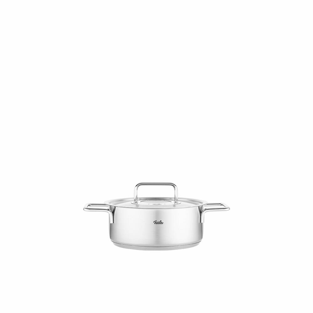 Fissler Bratentopf Pure mit Metalldeckel, Edelstahl 18/10, Silbern, 20 cm, 086-124-20-000