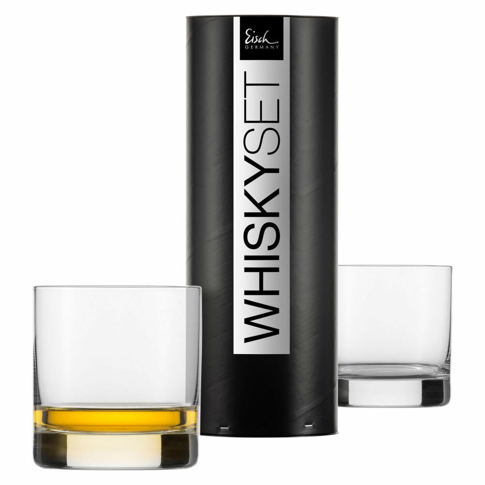 Eisch whiskey glass set of 2 gentleman platinum, whiskey tumblers, crystal glass, platinum, 400 ml, 86550026