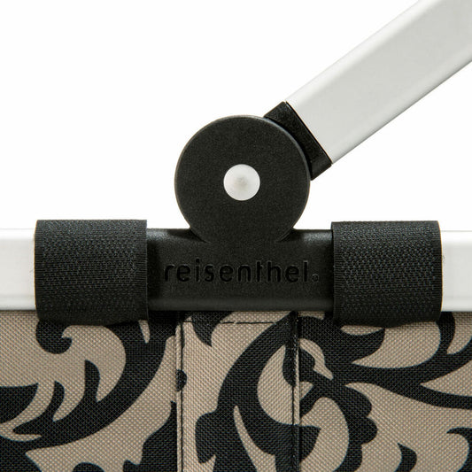 reisenthel carrybag with cover, 2-piece, shopping basket, lid, cover, basket, polyester fabric, baroque taupe / black, 22 L