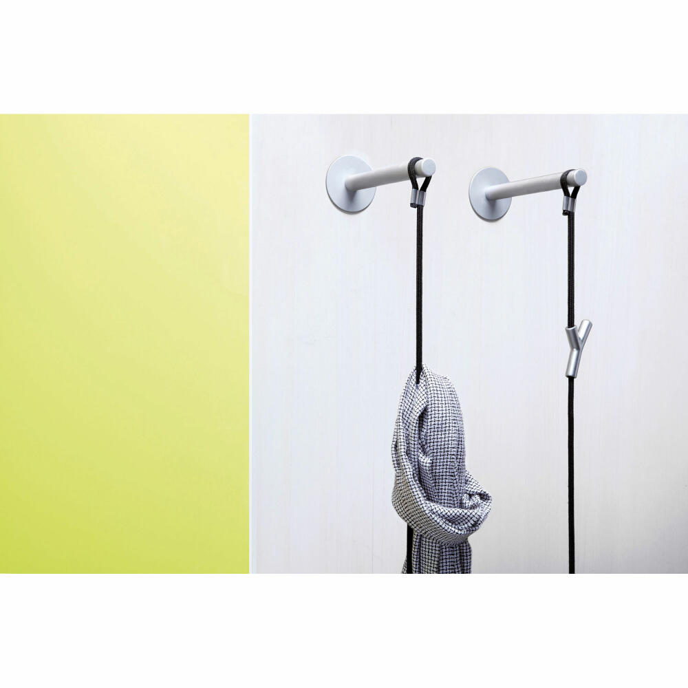 Authentics Wardrope Wandhalterung, für Seilgarderobe, Stahl, Schwarz, 8089099