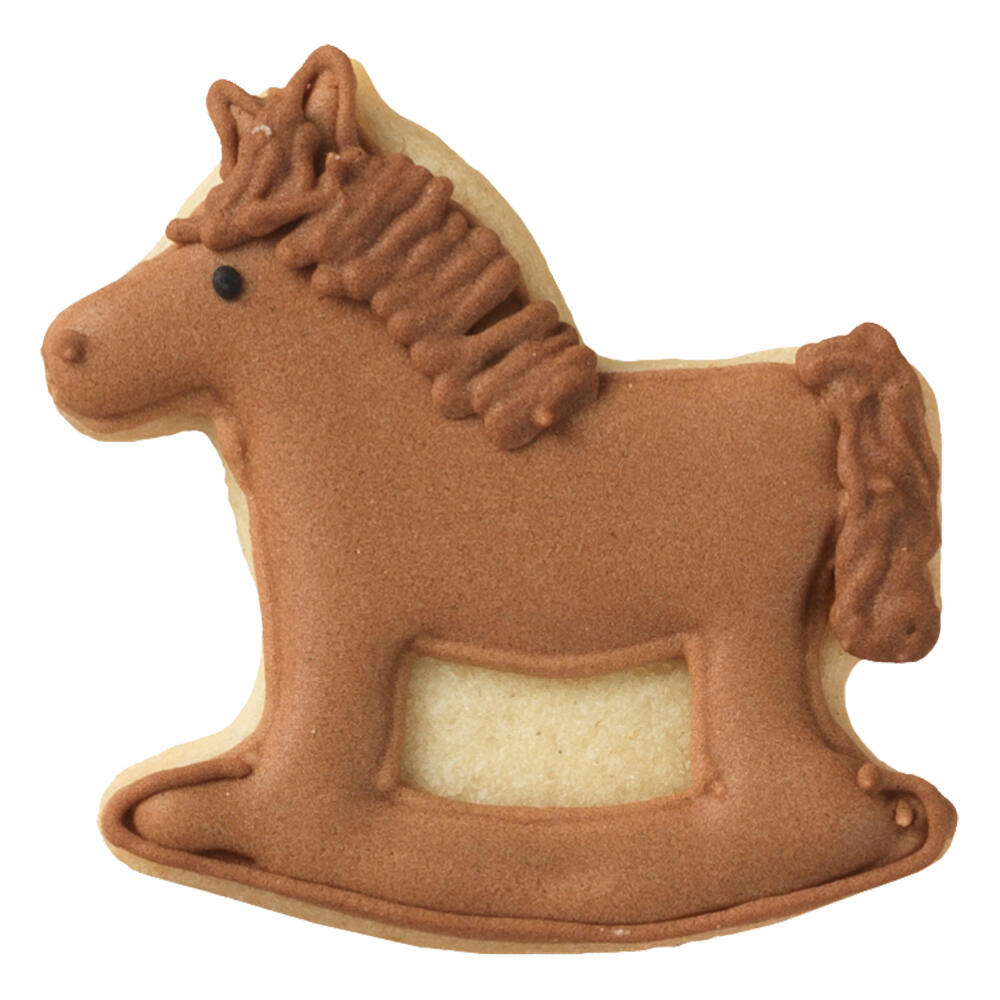 Birkmann cookie cutter rocking horse, small, cookie cutter, cookie cutter, biscuit cutter, stainless steel, 5 cm, 198777