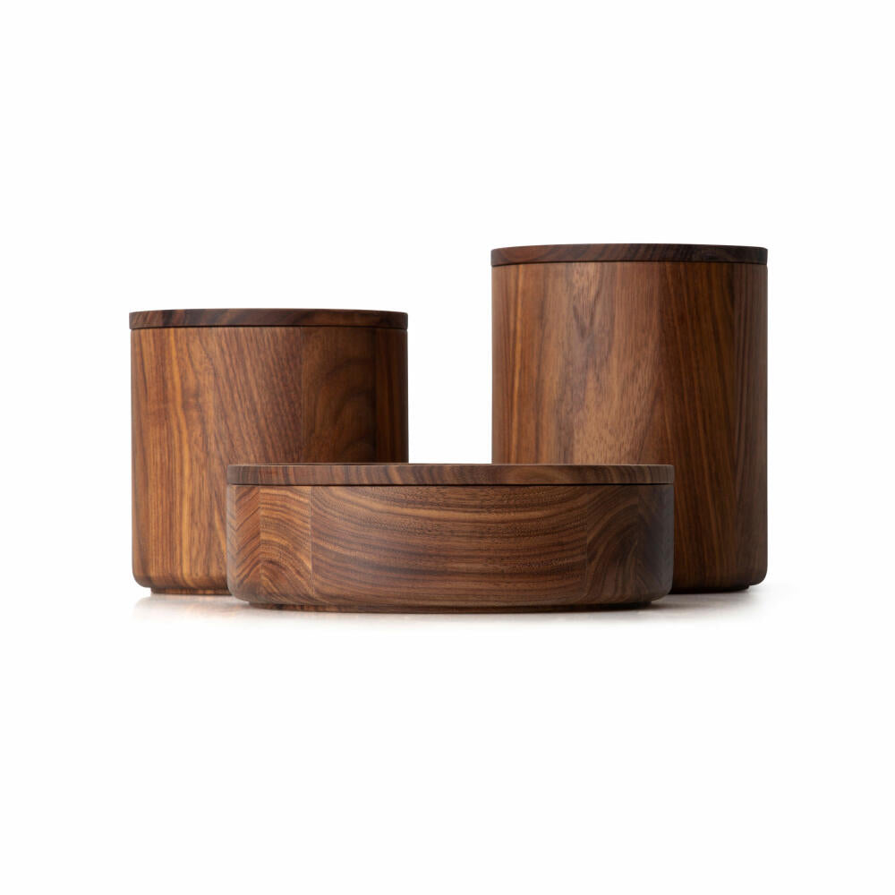 Continenta Dose, Aufbewahrungsdose, Holzdose, Aufbewahrungsbehälter, Walnussholz, Ø 13 x 16 cm, 4172