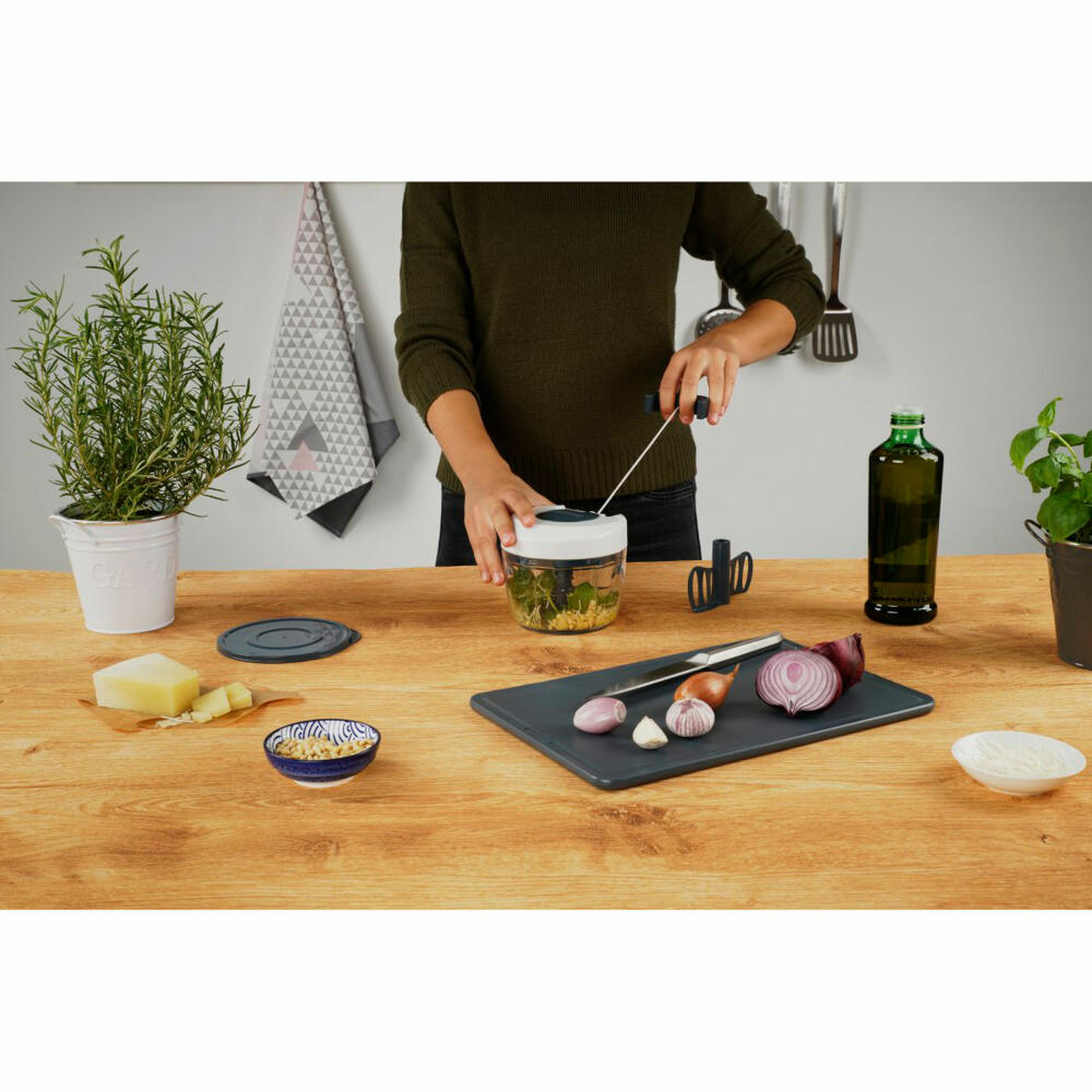 Fackelmann easyprepare Multi-Chopper, multifunction, with pull cord, plastic / stainless steel, white / blue-grey, 27907