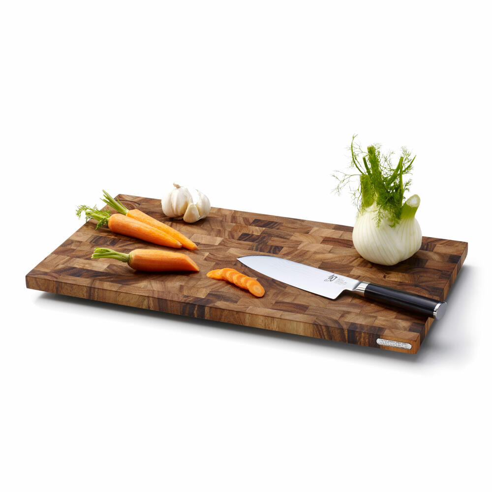 Continenta Schneidebrett Stirnholz, Küchenbrett, Holzbrett, Servierbrett, Akazienholz, 54 x 29 cm, 4852