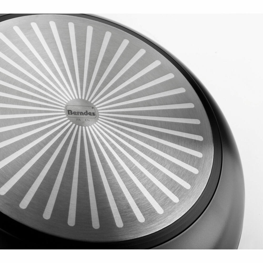 Berndes Crêpepfannen Crêpepfanne, Pfanne, Induktion, Crêpes, Pfannkuchen, Antihaftversiegelung, Aluminium, Schwarz, Ø 28 cm, 011289