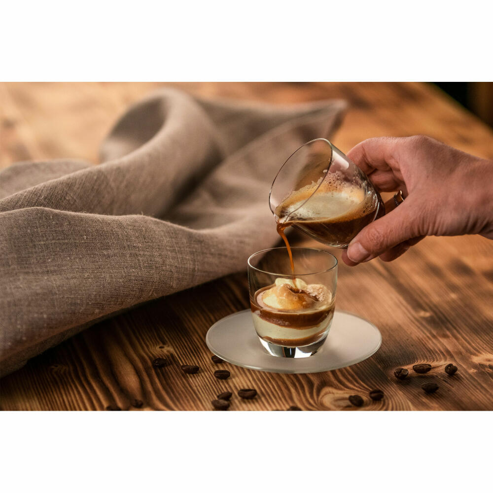 Eisch Affogato al caffè Set 3-tlg., Espressoglas mit Kännchen und Untertasse, Kristallglas, Satiniert, 100 ml, 30010905